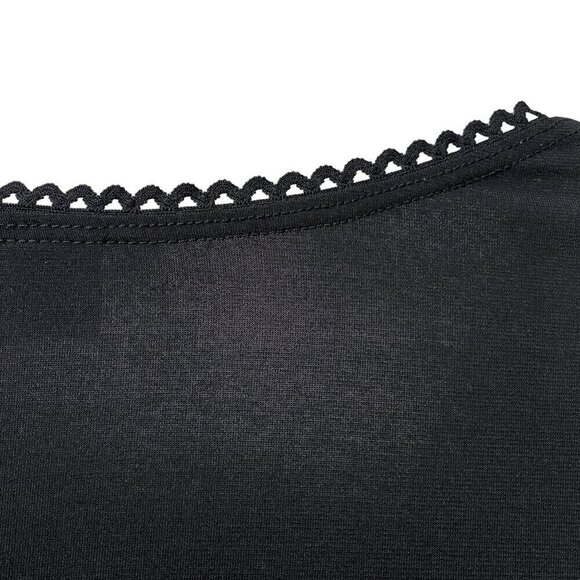 VENEZIA Top Plus Size 3X Black Stretch Jersey Ruched - Picture 7 of 8